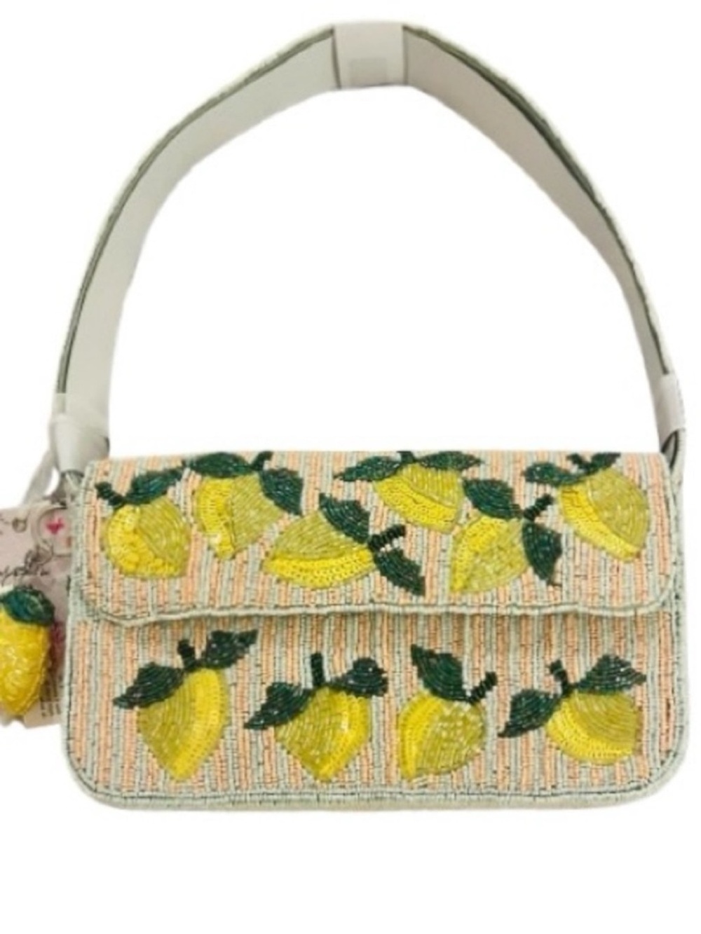 🆕- Lemon Viral Hand-Beaded Shoulder Bag. NWT